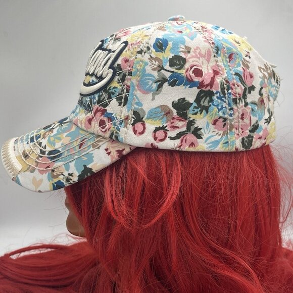 Robin Ruth Adult Floral Switzerland Hat Script Logo Thick Stitch Snap Back Cap - Picture 4 of 12